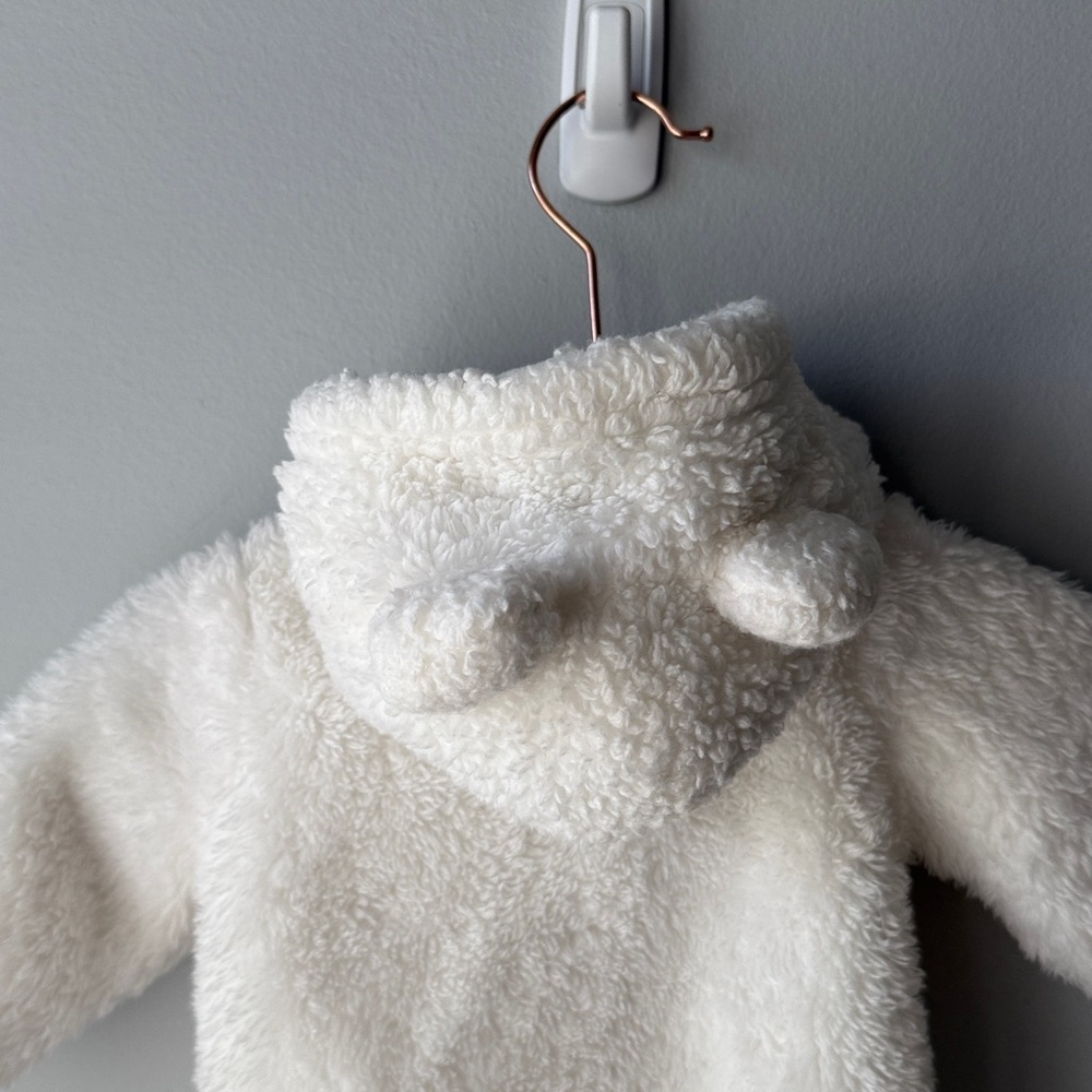 Carter’s Newborn‎ White Fleece Zip Pram Coat - Picture 6 of 6